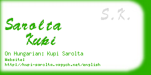 sarolta kupi business card